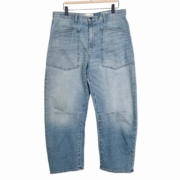 Nili Lotan Shon Jean Summer‎ Wash Barrel Leg Denim Size 31 - Picture 3 of 10